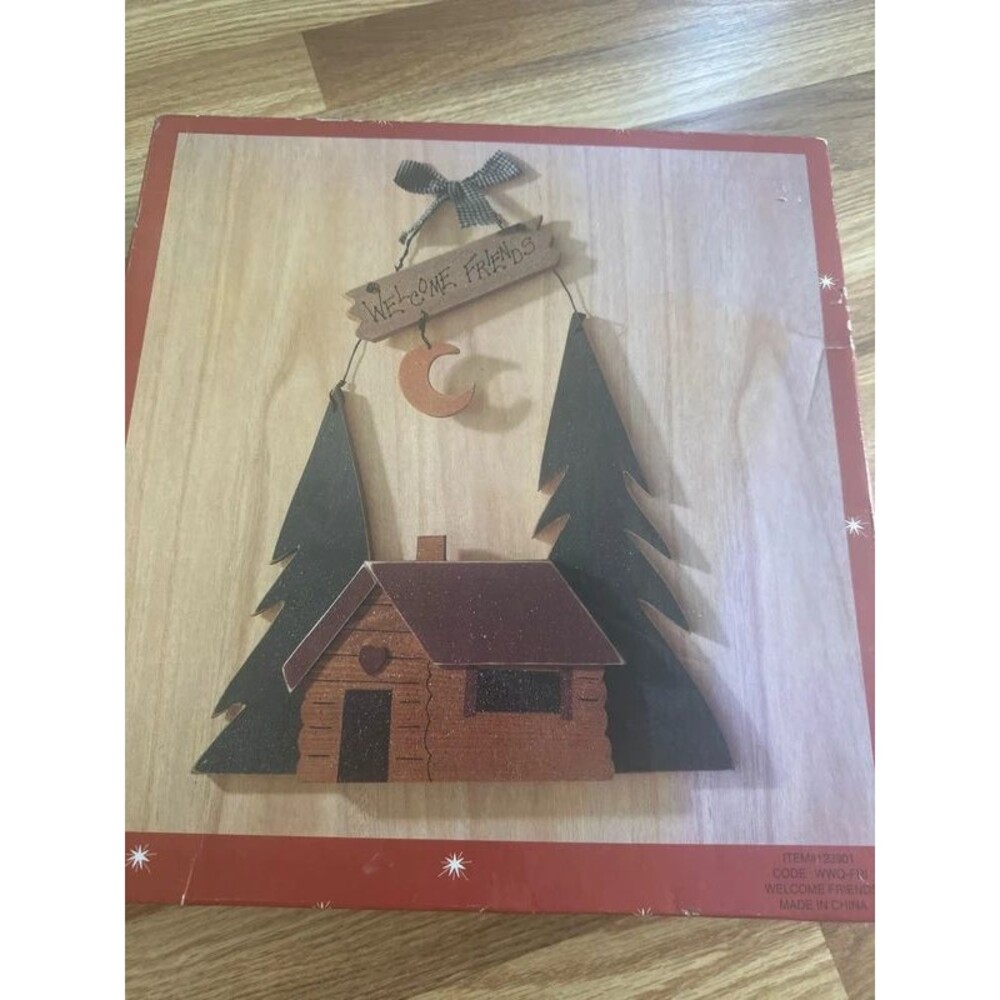 Wooden welcome friends sign